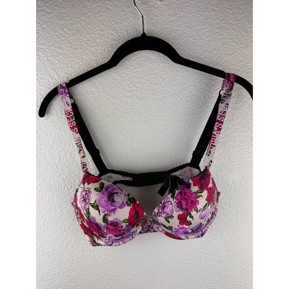 Victoria's Secret Very Sexy Push‎ Up Bra Floral Print 34C C75